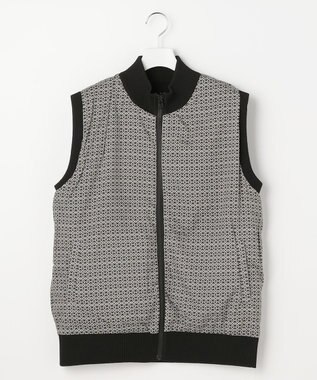 23区GOLF 【MEN】リバーシブルニットベスト モノグラム柄 ブラック系