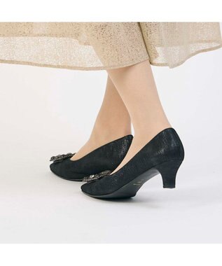Riz raffinee <Riz raffinee>ビジューバックルパンプス ブラックメタリック