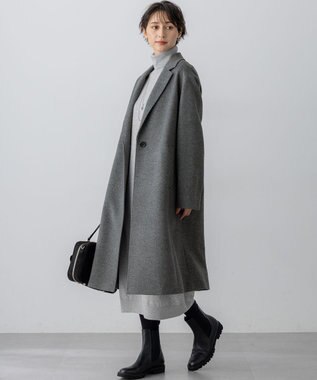 23区 S ウールカシミヤビーバー チェスター コート グレー系