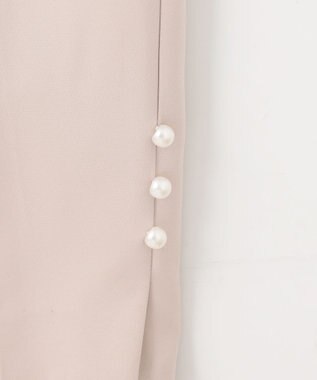 Feroux 【洗える】パールポイントテーパード パンツ ベージュ系