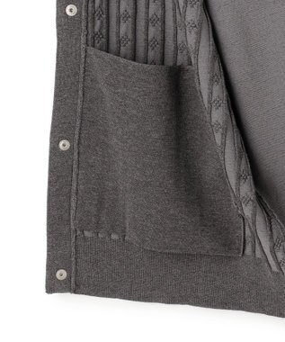 J.PRESS MEN 羽織るだけで整う大人の品格【ストレッチ / イージーケア】【FLEX YARN】ケーブルニット ブルゾンライク カーディガン グレー系