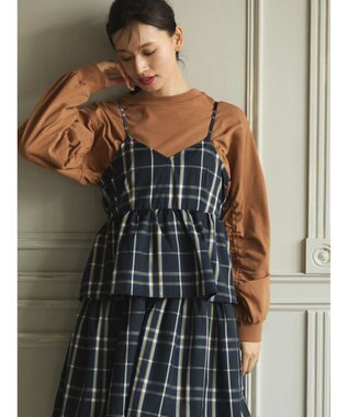 Green Parks ・ＥＬＥＮＣＡＲＥ　ＤＵＥシャーリング袖プルオーバー Dark Orange