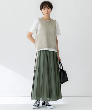 23区 【洗える】ブライトリリーヤーン ニット ベスト ベージュ系