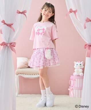 ANY KIDS 【ディズニー/マリー】ショート丈 半袖Tシャツ ピンク