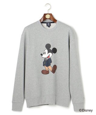 J.PRESS MEN 【DISNEY COLLECTION】【UNISEX】イラスト スウェットシャツ / ミッキーマウス ライトグレー系