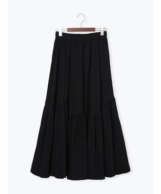 Te chichi マットタフタバイヤスティアードスカート ブラック