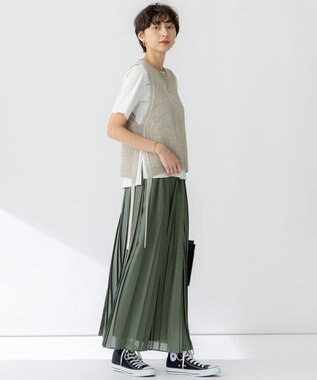 23区 【洗える】ブライトリリーヤーン ニット ベスト ベージュ系