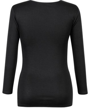 Wing あったかインナー 綿100％(肌側) 軽い ネックせまめ 8分袖 長袖 秋 冬 EL2950 ウイング／ワコール ブラック