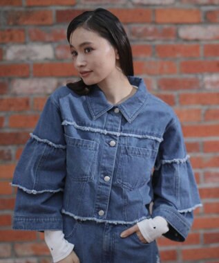 Green Parks ・ＤＯＵＢＬＥ　ＦＬＡＧＳ　フレアスリーブＧジャン Indigo