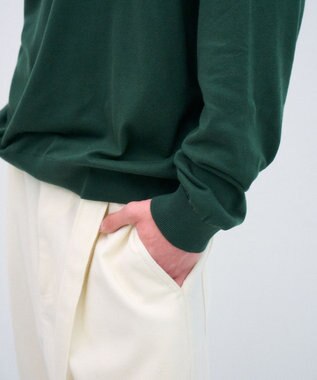 ATON SMOOTH SUVIN | ヘンリーネックセーター - UNISEX GREEN