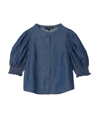 Green Parks ・ＳＵＧＡＲ　ＳＰＯＯＮ　デニムパフブラウス Blue