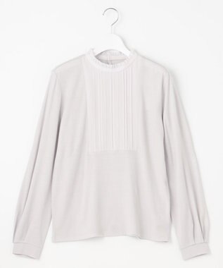 J.PRESS LADIES ウォッシャブルウール フリルネック カットソー ベージュ系