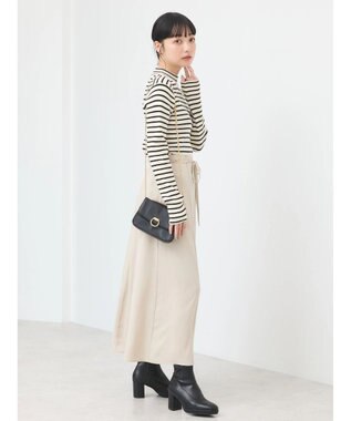 earth music&ecology リボンフレアスカート Beige