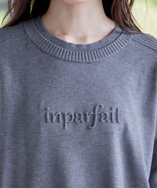 Tiaclasse 【洗える】エンボスロゴニットプルオーバー チャコールグレー