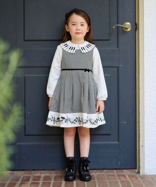 ANY KIDS 音符＆鍵盤デザインブラウス エクリュ×鍵盤