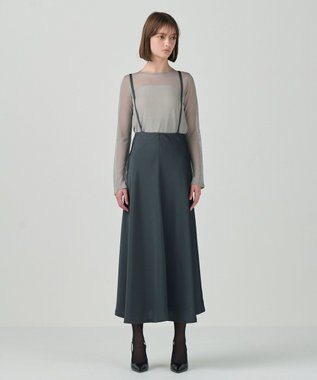 GRACE CONTINENTAL サテンコンビジレワンピース グレー