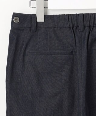 J.PRESS LADIES L 麻シェルドライ テーパード パンツ ネイビーシャンブレー系