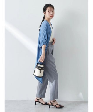 earth music&ecology レーヨンビッグシャツチュニック Sax