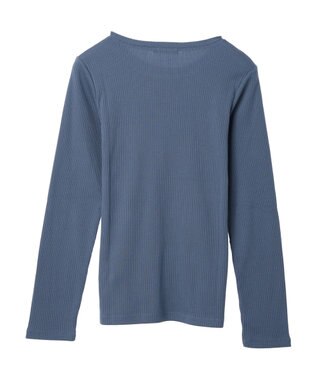 earth music&ecology チェーンリブクルーネックプルオーバー Blue