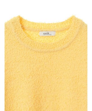 earth music&ecology ツイストブークレ半袖プルオーバー Light Yellow