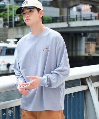 WEGO 【ユニセックス着用ITEM】サークルロゴBIG　T（LS） ブルー