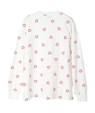 Green Parks ・Ｄｏｕｂｌｅ　Ｆｌａｇｓ　ハート刺繍ロンＴ Ivory