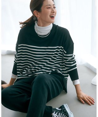 23区 【SLOW/一部店舗限定】ニットトータル パンツ ブラック系