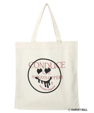 Green Parks Ｓｍｉｌｅｙ　Ｆａｃｅ／スマイルプリントＢｉｇトートバック Off White