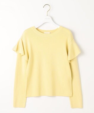 ANY SIS 【洗える】フレアディテール ニット レモンイエロー