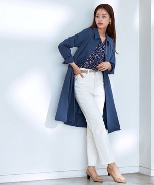 Tiaclasse 【洗える】ステンカラーコート ブルー