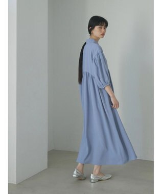 Green Parks ａ．衿付き切り替えワンピース Blue