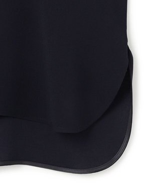 BEIGE， FLEUR / 異素材カフス スタンドカラーブラウス Navy