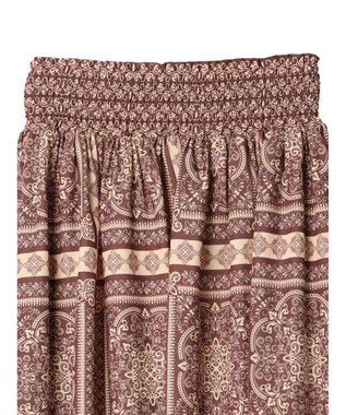 Green Parks ■ＥＳＣＡＲ　スカーフパネルｐｔギャザースカート Brown