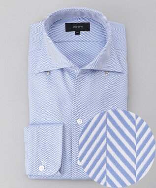 JOSEPH HOMME ツイルヘリンボンクレイジー　イタリアンカラー サックスブルー系1