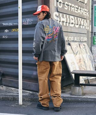 WEGO 【ユニセックス着用ITEM/MLサイズ展開】ヴィンテージライクグラフィックT（LS） 柄4