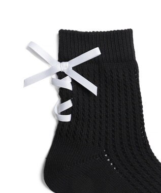 WEGO レースアップリボンソックス ブラック