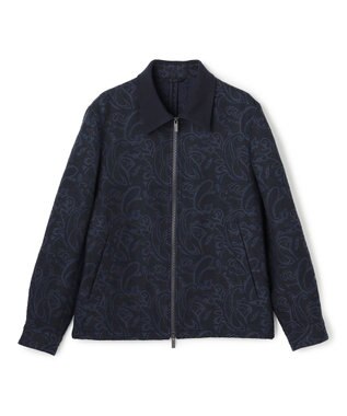 JOSEPH HOMME 【新柄】エスニカルスラブジャガード　ジップアップブルゾン ネイビー系