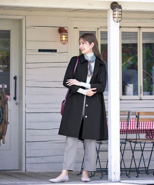 Tiaclasse 【洗える】ステンカラーコート ブラック