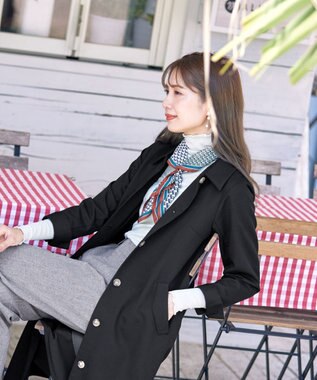 Tiaclasse 【洗える】ステンカラーコート ブラック