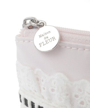 Maison de FLEUR コットンフリルポーチ Pink