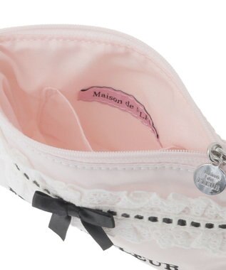 Maison de FLEUR コットンフリルポーチ Pink