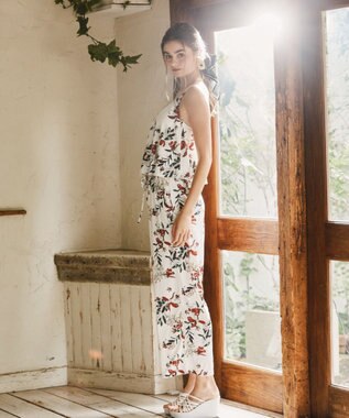 San-ai Resort（三愛水着楽園） 【SALE】ロングパンツセット水着　13L【Coral veil（コーラルヴェール）】 ホワイト