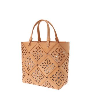 genten サスカットバスケット手提げバッグ＜M＞ ヌメベージュ