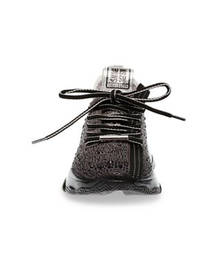 STEVE MADDEN MISTICA ビジューアクセントボリュームスニーカー ブラックシルバー