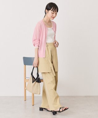 AMERICAN HOLIC シアー配色ニットカーディガン Pink