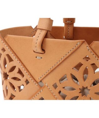 genten サスカットバスケット手提げバッグ＜M＞ ヌメベージュ