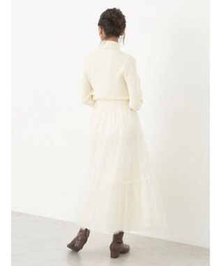 earth music&ecology やわらかタッチリブタートルネックプルオーバー Ivory