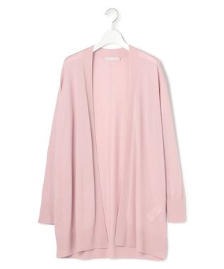 ICB L 【洗える】コンパクトファインウール ロングカーディガン シェルピンク系