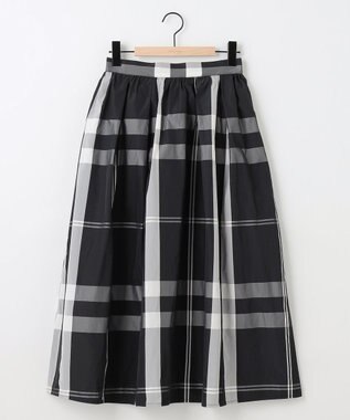 SHARE PARK LADIES メモリーチェックフレアスカート ブラック系3