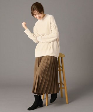 ANY 【ウエストゴム】プリーツスカート キャメル